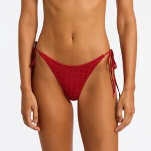 Triangl Vinca Pasha Red Crochet Triangle Bikini Bottom Size M